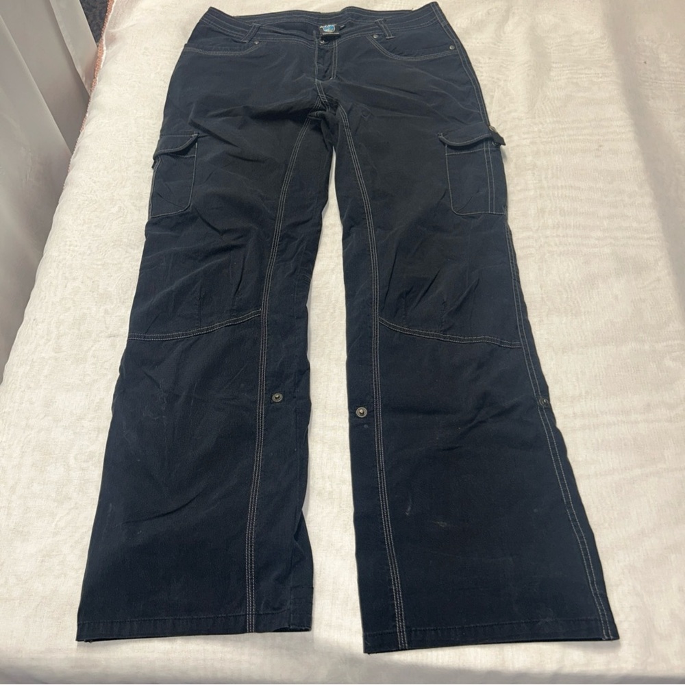 Kuhl Black Cargo Pants with Contrast Stitching
